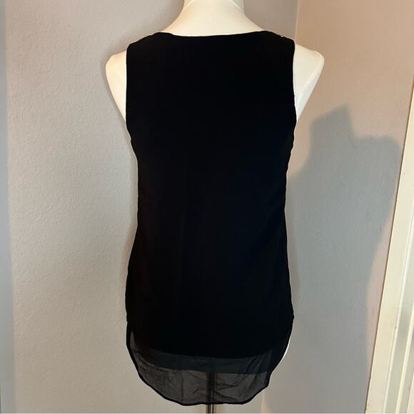 XOXO women’s black top with sheer lower back and sides, size XS - Picture 2 of 8